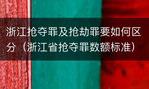 浙江抢夺罪及抢劫罪要如何区分（浙江省抢夺罪数额标准）