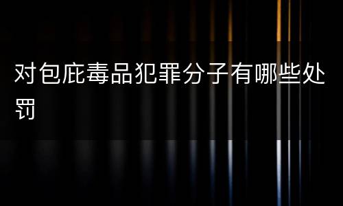对包庇毒品犯罪分子有哪些处罚