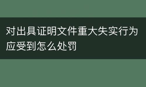 对出具证明文件重大失实行为应受到怎么处罚