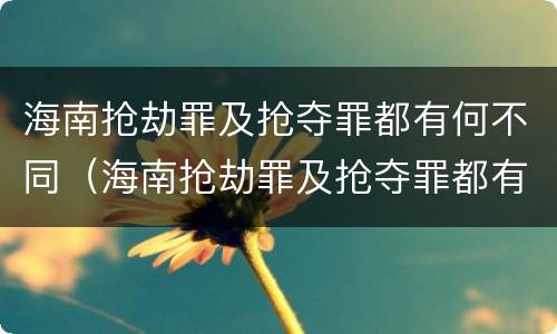 海南抢劫罪及抢夺罪都有何不同（海南抢劫罪及抢夺罪都有何不同处罚）