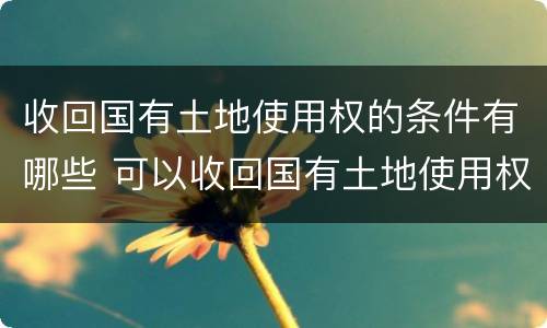 收回国有土地使用权的条件有哪些 可以收回国有土地使用权的情形有哪些