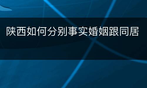 陕西如何分别事实婚姻跟同居