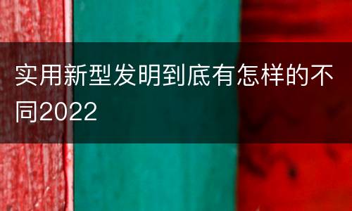 实用新型发明到底有怎样的不同2022