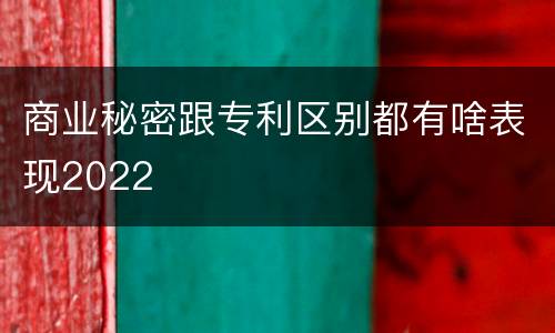 商业秘密跟专利区别都有啥表现2022