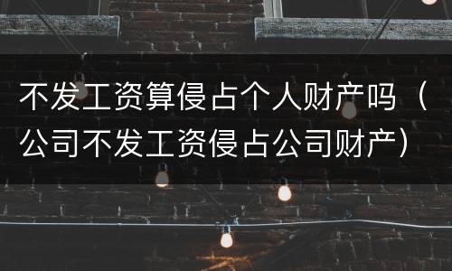 不发工资算侵占个人财产吗（公司不发工资侵占公司财产）