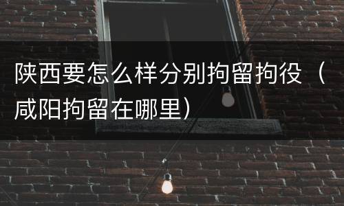 陕西要怎么样分别拘留拘役（咸阳拘留在哪里）