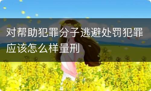 对帮助犯罪分子逃避处罚犯罪应该怎么样量刑