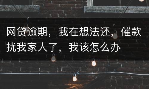 网贷逾期，我在想法还，催款扰我家人了，我该怎么办