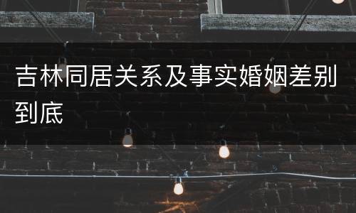 吉林同居关系及事实婚姻差别到底