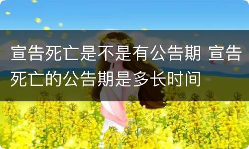 宣告死亡是不是有公告期 宣告死亡的公告期是多长时间