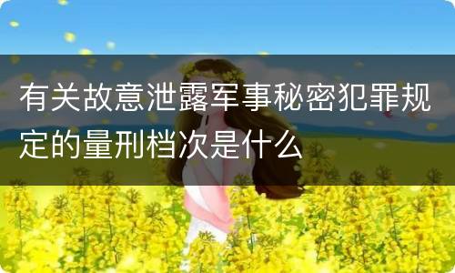 有关故意泄露军事秘密犯罪规定的量刑档次是什么