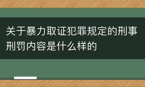 关于暴力取证犯罪规定的刑事刑罚内容是什么样的