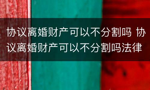 协议离婚财产可以不分割吗 协议离婚财产可以不分割吗法律规定