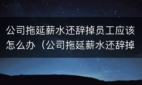 公司拖延薪水还辞掉员工应该怎么办（公司拖延薪水还辞掉员工应该怎么办呢）