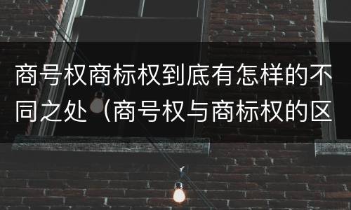商号权商标权到底有怎样的不同之处（商号权与商标权的区别）