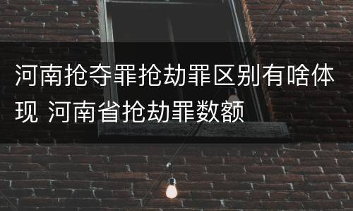 河南抢夺罪抢劫罪区别有啥体现 河南省抢劫罪数额
