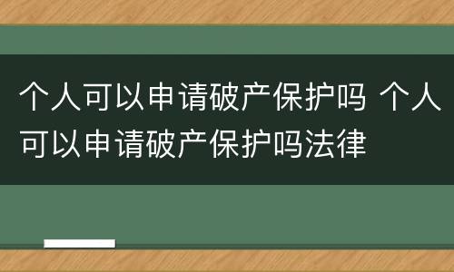 个人可以申请破产保护吗 个人可以申请破产保护吗法律