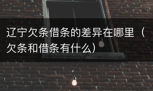 辽宁欠条借条的差异在哪里（欠条和借条有什么）
