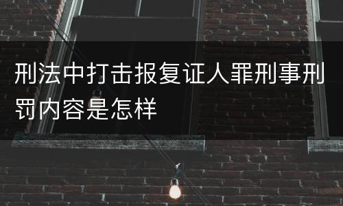 刑法中打击报复证人罪刑事刑罚内容是怎样