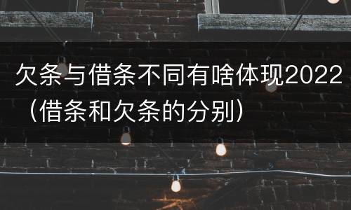 欠条与借条不同有啥体现2022（借条和欠条的分别）
