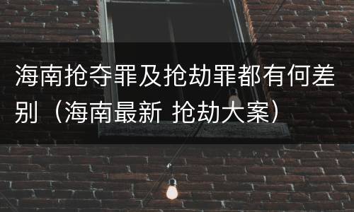 海南抢夺罪及抢劫罪都有何差别（海南最新 抢劫大案）