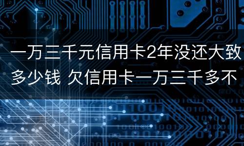 一万三千元信用卡2年没还大致多少钱 欠信用卡一万三千多不还会坐牢吗