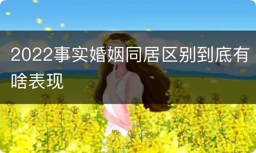 2022事实婚姻同居区别到底有啥表现