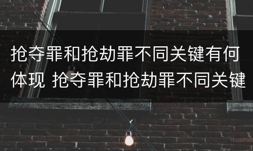 抢夺罪和抢劫罪不同关键有何体现 抢夺罪和抢劫罪不同关键有何体现判决
