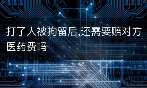 打了人被拘留后,还需要赔对方医药费吗
