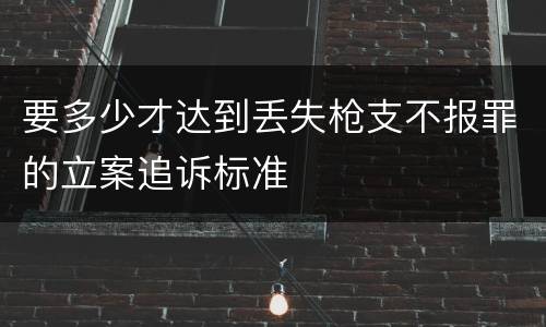 要多少才达到丢失枪支不报罪的立案追诉标准