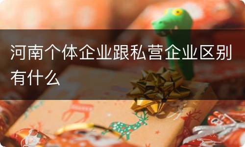 河南个体企业跟私营企业区别有什么
