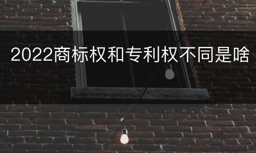 2022商标权和专利权不同是啥