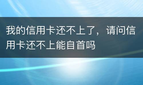 我的信用卡还不上了，请问信用卡还不上能自首吗