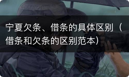 宁夏欠条、借条的具体区别（借条和欠条的区别范本）