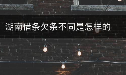 湖南借条欠条不同是怎样的