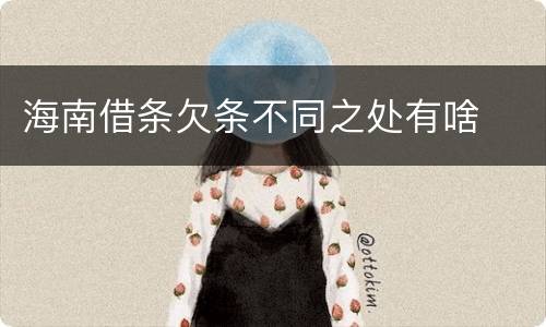 海南借条欠条不同之处有啥