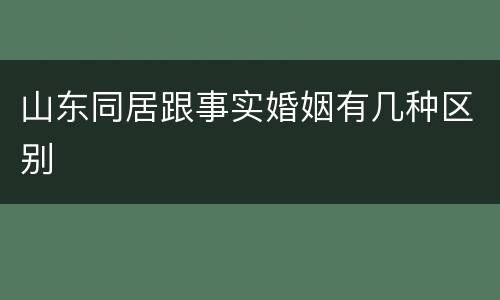 山东同居跟事实婚姻有几种区别