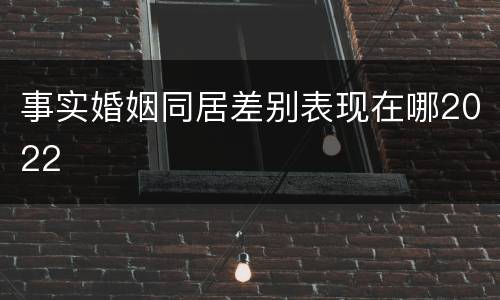 事实婚姻同居差别表现在哪2022