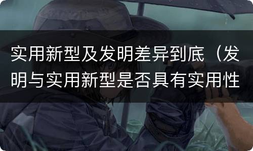 实用新型及发明差异到底（发明与实用新型是否具有实用性）