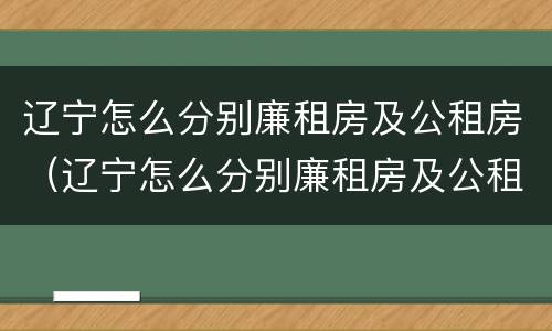 辽宁怎么分别廉租房及公租房（辽宁怎么分别廉租房及公租房的）