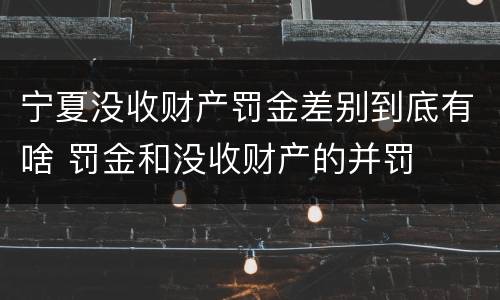 宁夏没收财产罚金差别到底有啥 罚金和没收财产的并罚