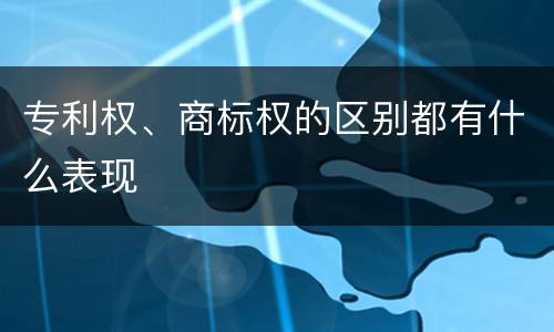 专利权、商标权的区别都有什么表现