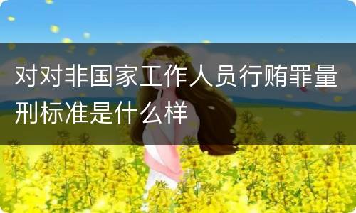 对对非国家工作人员行贿罪量刑标准是什么样