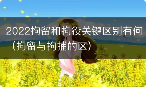 2022拘留和拘役关键区别有何（拘留与拘捕的区）