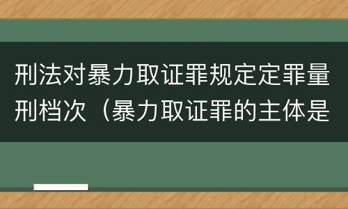 刑法对暴力取证罪规定定罪量刑档次（暴力取证罪的主体是）
