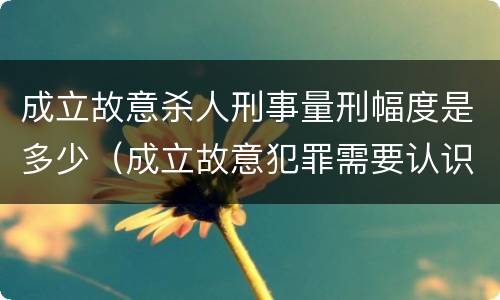 成立故意杀人刑事量刑幅度是多少（成立故意犯罪需要认识到哪些客观事实?）