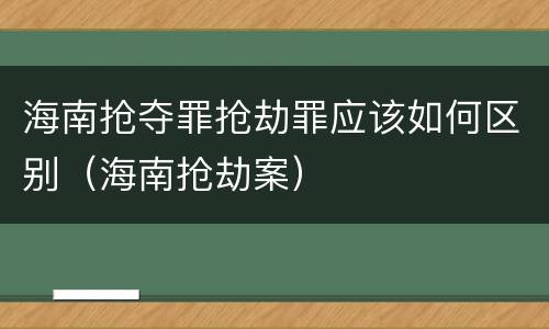 海南抢夺罪抢劫罪应该如何区别（海南抢劫案）