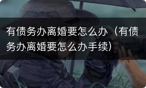 有债务办离婚要怎么办（有债务办离婚要怎么办手续）