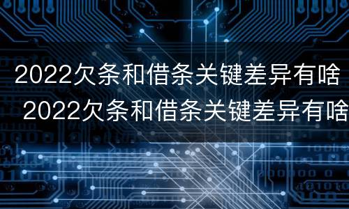 2022欠条和借条关键差异有啥 2022欠条和借条关键差异有啥不同