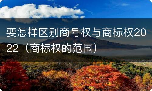 要怎样区别商号权与商标权2022（商标权的范围）